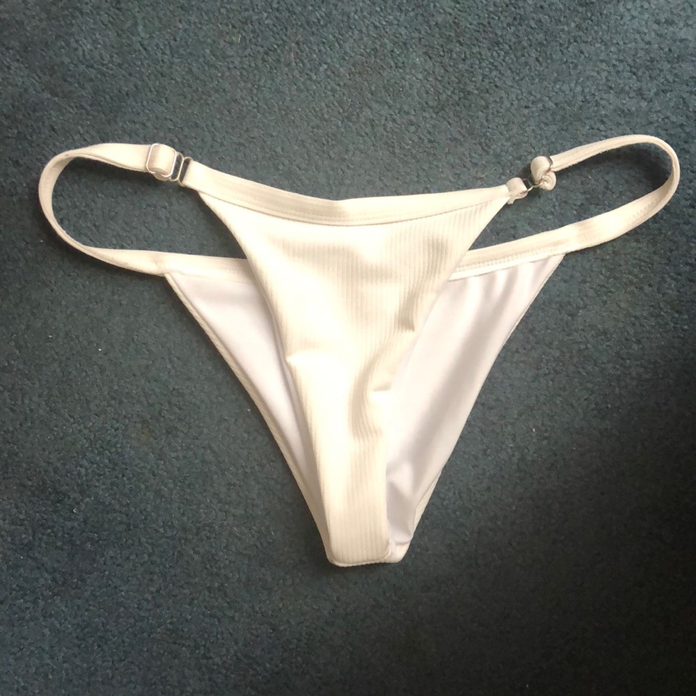 White adjustable bathing suit bottoms